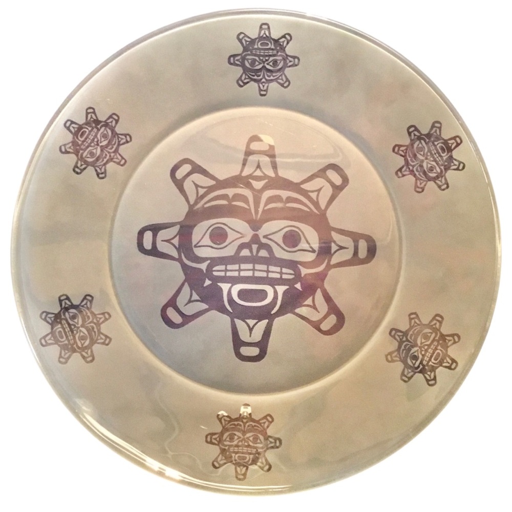 Large First Nation Indigenous Glass Plate